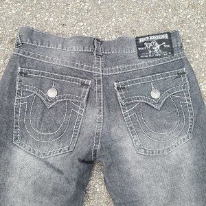 LIKE NEW True Religion faded black grey men's size 36 x 32 jeans gray mens